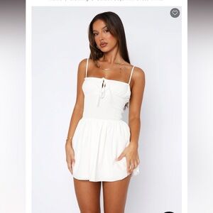 White Fox Boutique Golden Days Mini Dress in White Sz M